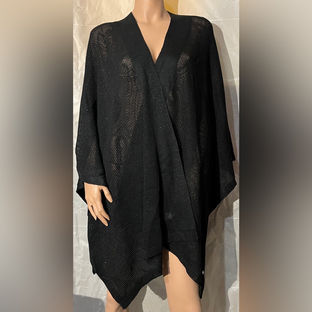 Calvin Klein Black Open Front Cape One Size (New With Tags)